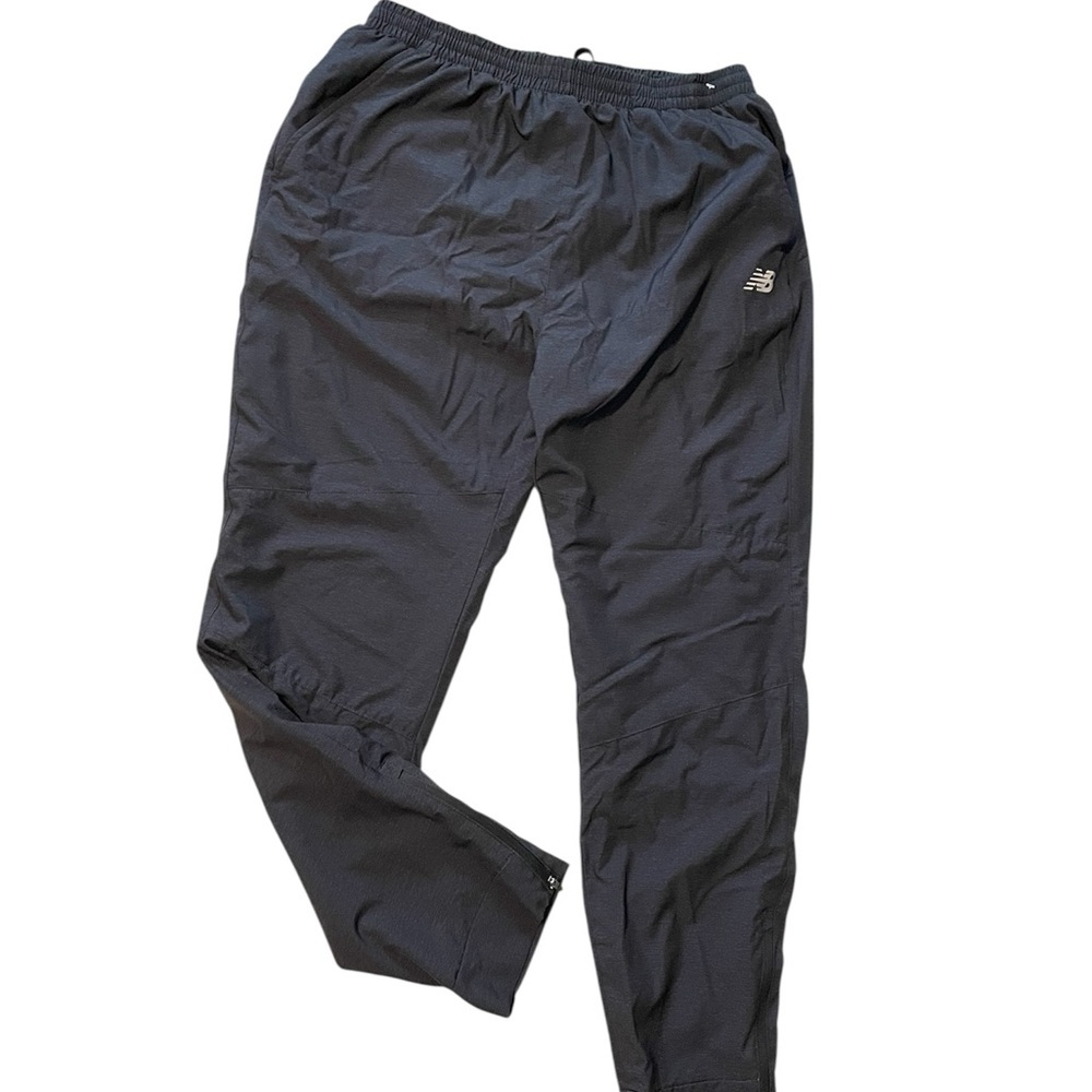 New Balance Men's XL Fleece Lined Pants Zip Bottom Joggers Black